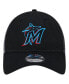 Фото #4 товара Men's Black Miami Marlins Team Slick Trucker 9TWENTY Adjustable Hat