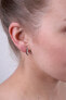 Elegant bicolor earrings with zircons E0001350