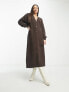 Vero Moda Tall button through maxi dress in brown