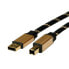Фото #3 товара ROLINE 11.88.8803 - 3 m - USB A - USB B - USB 2.0 - Male/Male - Black - Gold