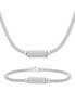 ფოტო #5 პროდუქტის Cubic Zirconia Mesh Popcorn Statement Necklace in Sterling Silver, 18" + 2" extender