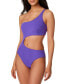 Фото #1 товара Bar III HIBISCUS Micro Rib One-Shoulder Cutout One-Piece Swimsuit US Small