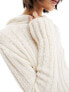 Фото #5 товара Reclaimed Vintage 90s knitted hoodie in cream