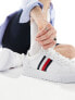 Фото #9 товара Tommy Hilfiger supercup stripe leather trainers in white