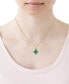 ფოტო #2 პროდუქტის Emerald (1-1/8 ct. t.w.) & Diamond (1/10 ct. t.w.) Cluster 18" Pendant Necklace 10k Gold
