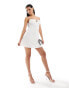 Фото #2 товара Missyempire cami tie front mini skater dress in white