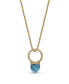 ფოტო #1 პროდუქტის Summer Nights Gold Plated Silver Turquoise Gemstone Single stone Ring Pendant