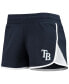 Women's Navy Tampa Bay Rays Stretch French Terry Shorts