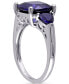 ფოტო #4 პროდუქტის Lab-Grown Sapphire Three Stone Ring (7-1/10 ct. t.w.) in Sterling Silver