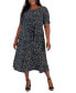 ფოტო #1 პროდუქტის Plus Size Dot-Print Fit & Flare Midi Dress