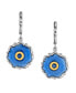 ფოტო #14 პროდუქტის Silver Tone Blue Enamel Gold Tone Initial Earrings