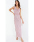 Фото #1 товара Women's Pink Cowl Neck Sequin Evening Dress