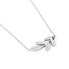 Elegant steel necklace Silver Big Leaf