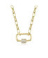 Kids/Young Teens 14K Gold Plated Cubic Zirconia Chain Rectangle Pendant Necklace Золотистый, 16 - фото #1