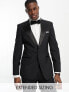 Noak 'Verona' wool-rich skinny tuxedo suit jacket in black