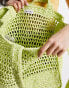 Фото #8 товара Monki crochet tote bag in lime green