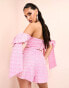 Фото #3 товара ASOS LUXE jacquard co-ord flippy tiered shorts in pink print