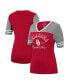 Фото #2 товара Women's Crimson, Heathered Gray Oklahoma Sooners There You Are V-Neck T-shirt