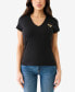 Фото #1 товара Women's Short Sleeve Horseshoe V-Neck T-shirt
