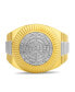 ფოტო #3 პროდუქტის Men's Diamond Two-Tone Circle Cluster Style Ring (1/10 ct. t.w.) in 18k Gold-Plate Sterling Silver (Also in Sterling Silver)