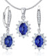 JJJE766SA Silver Sapphire Set (Earrings, Pendant)