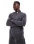 ASOS DESIGN essential sweatshirt with half zip in charcoal Серый, 2XL - Chest 46-48 - фото #1