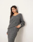 ASOS EDITION knitted v neck oversized jumper co-ord in charcoal