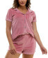 Фото #4 товара Women's 2-Pc. Ribbed Velour Pajamas Set