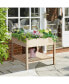 Фото #2 товара Raised Garden Bed with Storage Shelf, Elevated Wooden Planter Stand