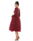 Фото #4 товара Women's Ieena Long Sleeve Ruffle Tiered Midi Dress