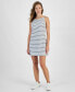 Women's Stripe-Print Sleeveless Mini Dress