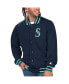 ფოტო #1 პროდუქტის Men's Navy Seattle Mariners Secret Weapon Satin Full-Snap Jacket