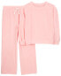 Фото #3 товара Kid 2-Piece Velour Sweater & Pant Set 4