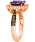 Grape Amethyst (2-1/5 ct. t.w.) & Diamond (1/2 ct. t.w.) Halo Ring in 14k Rose Gold