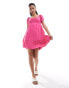 Hollister short sleeve babydoll mini dress in pink