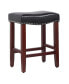 Фото #6 товара 24" Upholstered Saddle Seat Faux Leather Counter Stool