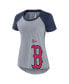 ფოტო #3 პროდუქტის Women's Heather Gray Boston Red Sox Summer Breeze Raglan Fashion T-shirt