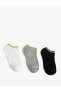 3'lü Patik Çorap Seti Şerit Desenli Çok Renkli