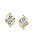 ფოტო #3 პროდუქტის Diamond (1/3 ct. t.w.) Twist Earrings in 14k Yellow Gold