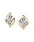 Фото #3 товара Diamond (1/3 ct. t.w.) Twist Earrings in 14k Yellow Gold