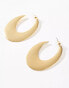 Mango drop hammered circle earrings in gold