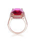 Sterling Silver Ruby Cubic Zirconia Statement Ring
