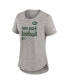 Фото #1 товара Women's Heather Charcoal New York Jets Fashion Tri-Blend T-Shirt