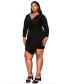 Plus Size Raven Faux Wrap Bodycon Dress