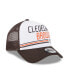 Фото #3 товара Men's White, Brown Cleveland Browns Stacked A-Frame Trucker 9FORTY Adjustable Hat