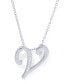 Diamond Accent Initial Pendant Necklace 18" in Silver Plate