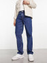 Фото #2 товара ASOS DESIGN straight leg jeans in dark wash blue