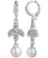 ფოტო #1 პროდუქტის Silver-Tone Crystal & Imitation Pearl Linear Drop Earrings
