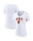 Фото #1 товара Women's White USC Trojans Evergreen Campus V-Neck T-shirt