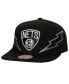 Фото #1 товара Men's Black Brooklyn Nets Hardwood Classics Soul Double Trouble Lightning Snapback Hat